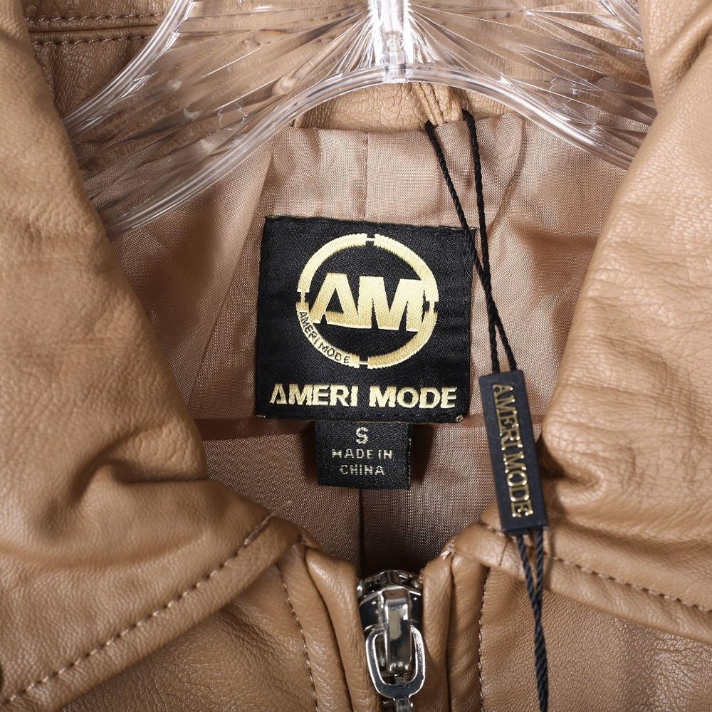 Ameri Mode Genuine Leather Jacket Tan Small - image 4
